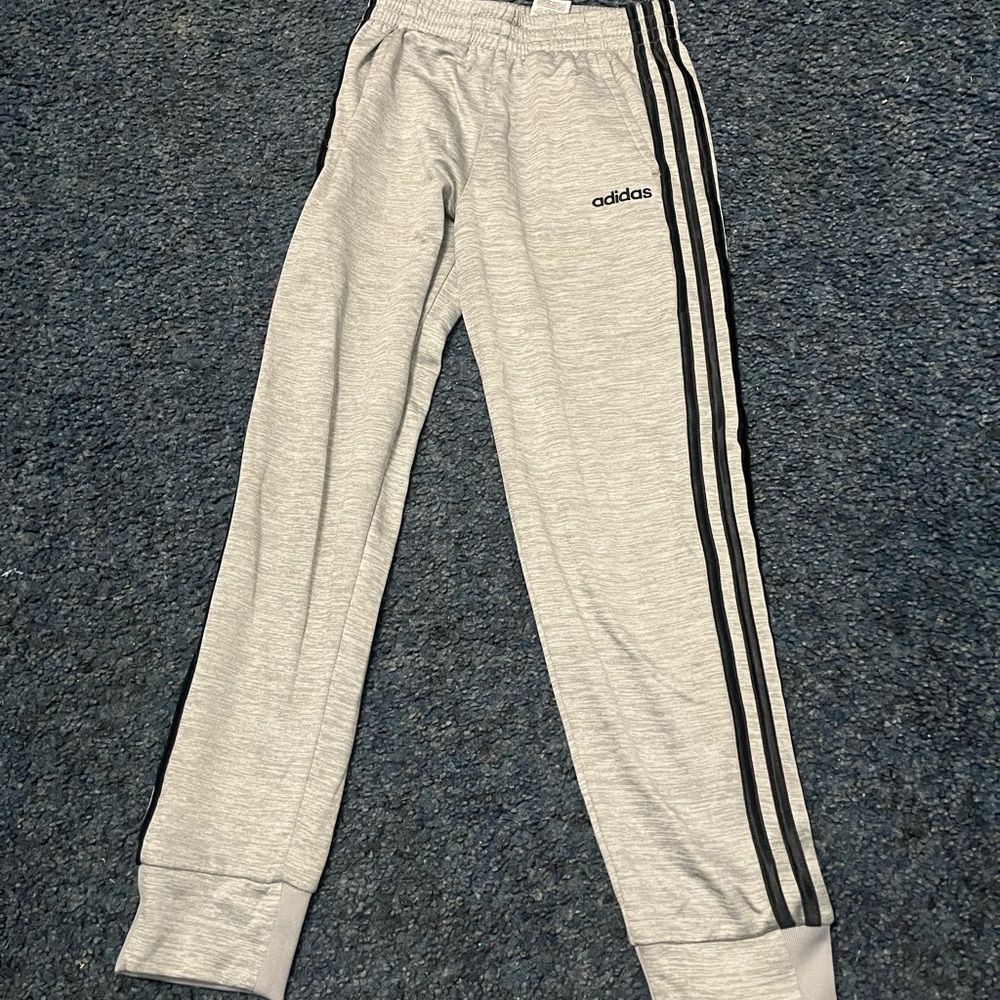kids adidas grey pants size 10/12 medium worn once